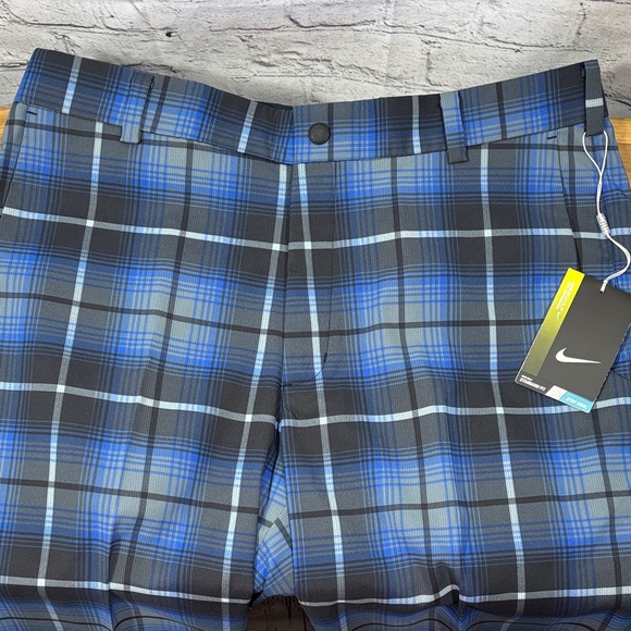 Nike Men's Blue Checkered Slim Golf Pants - Picture 4 of 9